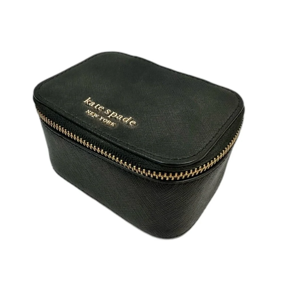 Kate Spade New York Black Travel Jewelry Box Dainty Cute Chic Storage